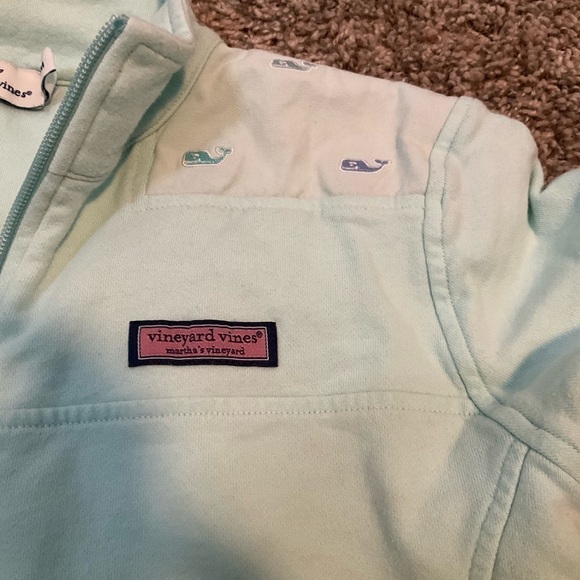 Vineyard Vines Quarter-Zip Pullover Mint Green Size M Flaw Sweatshirt - Picture 7 of 14
